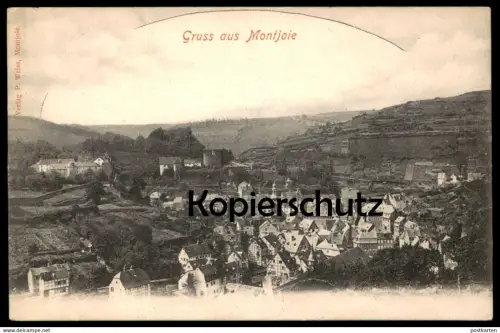 ALTE POSTKARTE GRUSS AUS MONTJOIE MONSCHAU EIFEL PANORAMA TOTALANSICHT GESAMTANSICHT cpa postcard AK Ansichtskarte
