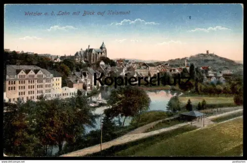 ALTE POSTKARTE WETZLAR AN DER LAHN MIT BLICK AUF KALSMUNT PANORAMA cpa postcard AK Ansichtskarte