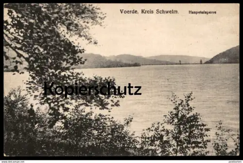 ALTE POSTKARTE VOERDE ENNEPETAL HASPETALSPERRE KREIS SCHWELM Haspertalsperre Hasper Talsperre Hagen cpa postcard Barrage