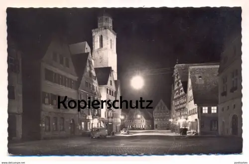 ALTE POSTKARTE DINKELSBÜHL DIE 1000 JÄHRIGE STADT VOLKSWAGEN VW BUS BEI NACHT at night nuit Ansichtskarte cpa postcard