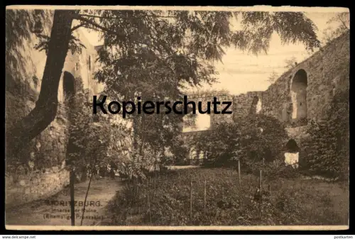 ALTE POSTKARTE MORITZBURG INNERES DER RUINE EHEMALIGE PRUNKSÄLE HALLE SAALE Castle Schloss Chateau cpa postcard AK