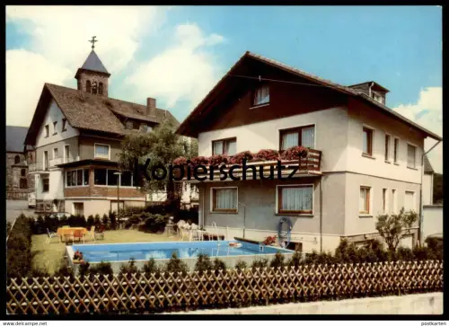 ÄLTERE POSTKARTE HOTEL SCHULTE ZUR DORFSCHÄNKE KAPELLENSÜNG BEI LINDLAR POST HARTEGASSE Schwimmbad Piscine swimming pool