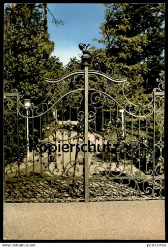 POSTKARTE BAD KISSINGEN REITERSWIESEN ROSENTOR VON PETER DEEG Tor door Rose flower fleur cpa postcard AK Ansichtskarte