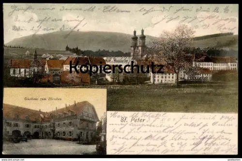ALTE POSTKARTE SANKT PETER IM SCHWARZWALD GASTHAUS ZUM HIRSCHEN ST. Black Forest cpa postcard Ansichtskarte AK