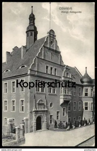 ALTE POSTKARTE GÜTERSLOH KÖNIGLICHES AMTSGERICHT 1911 Gericht court tribunal cpa postcard AK Ansichtskarte Guetersloh
