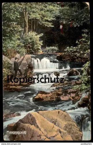 ALTE POSTKARTE MANDERSCHEID EIFEL HORNGRABEN WASSERFALL bei Wittlich Feldpost 1915 waterfall postcard Ansichtskarte cpa