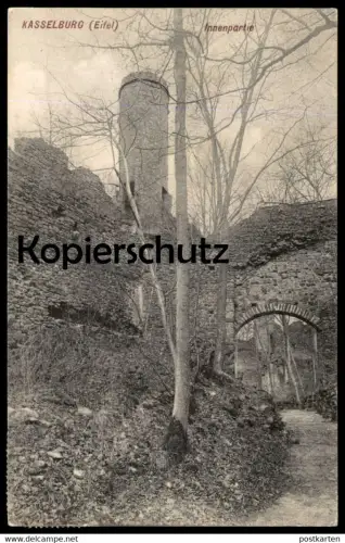 ALTE POSTKARTE KASSELBURG INNENPARTIE 1908 BEI PELM GEROLSTEIN EIFEL Burg Ruine ruin chateau castle cpa postcard AK