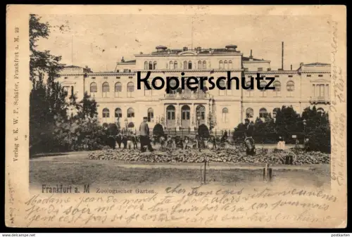 ALTE POSTKARTE FRANKFURT ZOOLOGISCHER GARTEN GÄRTNER MIT GIESSKANNE JARDIN ZOOLOGIQUE ZOOLOGICA postcard Ansichtskarte