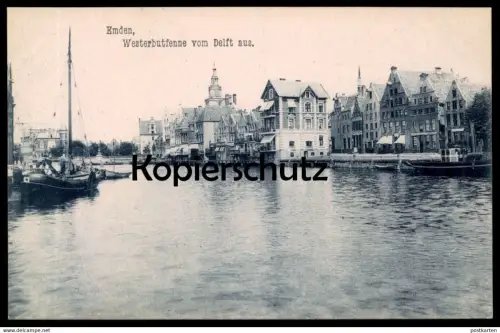ALTE POSTKARTE EMDEN WESTERBUTFENNE VOM DELFT AUS Segelschiff Schiff sailing ship clipper bateau à volies cpa postcard