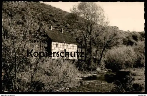 ÄLTERE POSTKARTE LUFTKURORT HELLENTHAL IN DER EIFEL ALTES FACHWERKHAUS FACHWERK FLUSS BACH Ansichtskarte AK postcard cpa