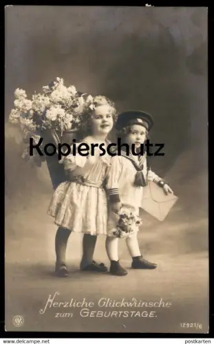 ALTE POSTKARTE ZWEI MÄDCHEN MIT BRIEF HERZLICHE GLÜCKWÜNSCHE enfants lettre children Child Kind Kinder girl cpa postcard