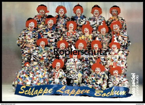 ÄLTERE KARTE BOCHUM CLOWNS SCHLAPPE LAPPEN Clown Karneval Carneval Carnival Folklore Animee cpa postcard Ansichtskarte