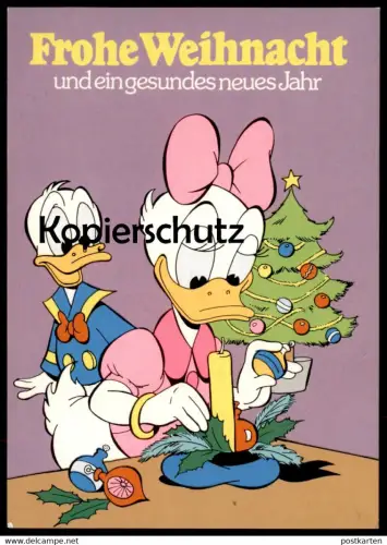 POSTKARTE DAISY & DONALD DUCK FROHE WEIHNACHT UND EIN GESUNDES NEUES JAHR Weihnachten Merry Christmas Disney postcard AK