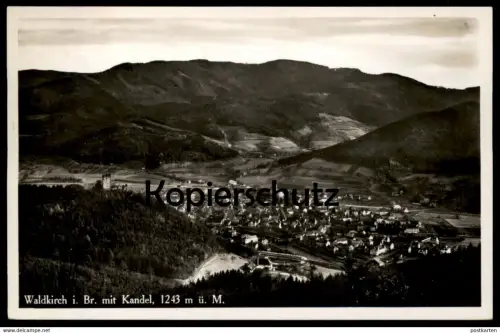 ALTE POSTKARTE WALDKIRCH IM BREISGAU 1934 PANORAMA MIT KANDEL 1234 METER Ü. M. Ansichtskarte AK cpa postcard