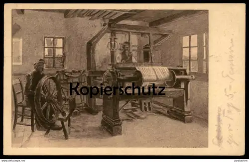 ALTE POSTKARTE ALTE WEBSTUBE AUS EMSDETTEN HEIMATBUND EMSDETTEN Webstuhl Loom Métier à tisser cpa postcard Ansichtskarte