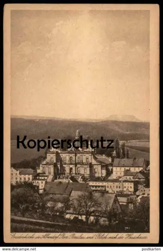 ALTE POSTKARTE ALBENDORF GNADENKIRCHE BEZIRK BRESLAU & BLICK NACH DER HEUSCHEUER Wambierzyce Schlesien Fabriek Véwé AK