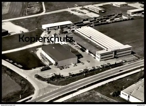 ÄLTERE POSTKARTE ICHENHAUSEN LUFTAUFNAHME DER FIRMA JOSEF SCHEPPACH MASCHINENFABRIK Fabrik machine factory postcard