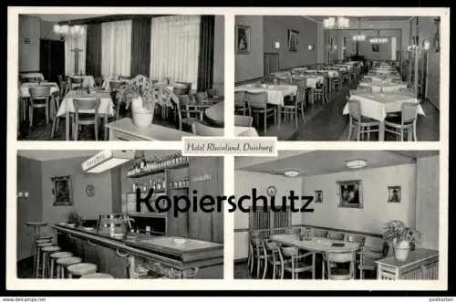 ALTE POSTKARTE DUISBURG HOTEL RHEINLAND INHABER JANSSEN STERN PILS Theke Bier Birra Beer bière Ansichtskarte postcard AK