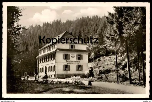ÄLTERE POSTKARTE NATURFREUNDEHAUS FINSTERBRUNNERTAL BAHNSTATION KARLSTAL TELEFON SCHOPP Landstuhl Ansichtskarte AK