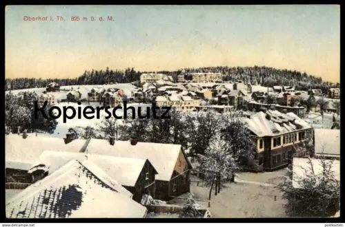 ALTE POSTKARTE OBERHOF IN THÜRINGEN IM SCHNEE TOTALANSICHT 825 m. Neige Snow Winter hiver cpa postcard AK Ansichtskarte