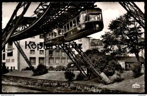 ÄLTERE POSTKARTE WUPPERTAL SCHWEBEBAHN AM ALTEN MARKT COCA-COLA REKLAME Bahn Train Waggon Wagen Nr. 12 Coke CocaCola