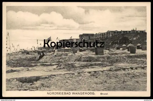ALTE POSTKARTE WANGEROOG STRAND WANGEROOGE Flagge Flag Drapeau beach plage AK Ansichtskarte cpa postcard