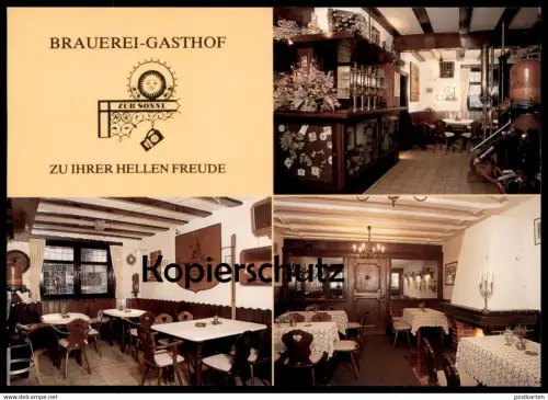 ÄLTERE POSTKARTE BAD LAASPHE BRAUEREI ZU IHRER HELLEN FREUDE GASTHOF ZUR SONNE Brewery Bier Biere Cerveza Beer postcard