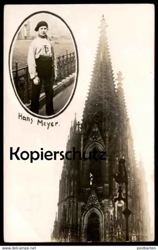 ALTE POSTKARTE KÖLN FASSADENKLETTERER KÖLNER DOM KLETTERER HANS MEYER Cöln climber artist gymnast gymnaste Ansichtskarte