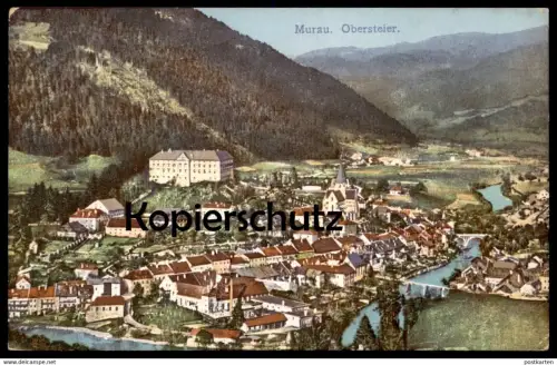 ALTE POSTKARTE MURAU OBERSTEIER PANORAMA GESAMTANSICHT TOTALANSICHT Steiermark Österreich AK Ansichtskarte postcard cpa