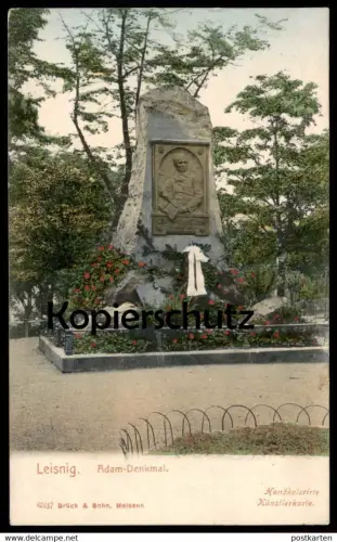 ALTE POSTKARTE LEISNIG CARL-FERDINAND ADAM DENKMAL monument musician Musiker 1911 bei Grimma Döbeln Composer Komponist