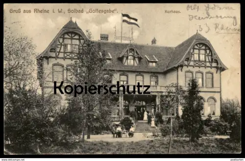 ALTE POSTKARTE GRUSS AUS RHEINE SOLBAD GOTTESGABE KURHAUS 1915 FELDPOST Stempel P.K. cachet postes militaires postcard