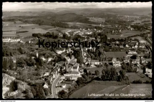 ÄLTERE POSTKARTE WIEHL IM OBERBERGISCHEN LAND RÜCKSEITIG AUFDRUCK HUGO MÜLLER BAHNHOFSGASTSTÄTTE Ansichtskarte postcard
