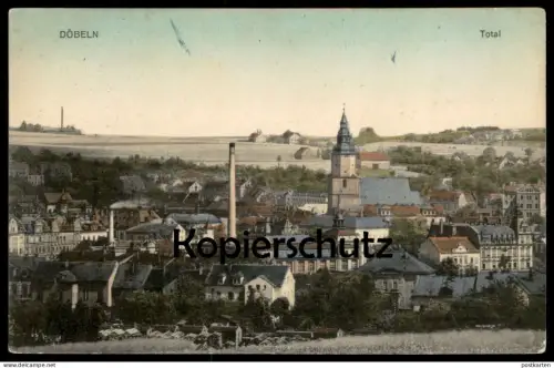 ALTE POSTKARTE DÖBELN TOTAL PANORAMA TOTALANSICHT Gesamtansicht Ansichtskarte AK postcard cpa