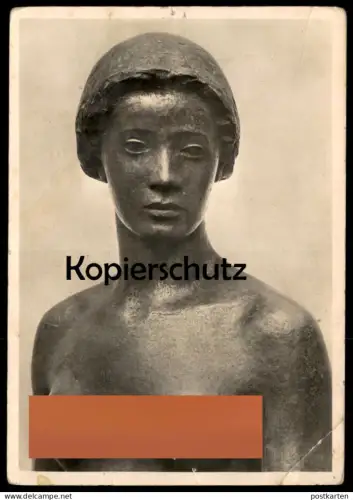 ALTE POSTKARTE GEORG KOLBE SÜDSEE MÄDCHEN BRONZE 1915 HAMBURG KUNSTHALLE SKULPTUR PLASTIK Verlag Marburg woman postcard