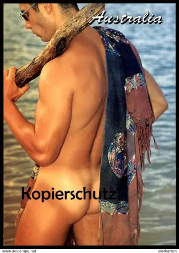 ÄLTERE POSTKARTE AUSTRALIA BRONZED AUSSIES Photo J. D. Martin Aussie nue nu homme nus nude man nudist Mann cpa postcard