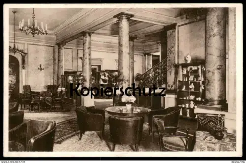 ALTE POSTKARTE DRESDEN HOTEL EUROPAHOF NEUE HALLE INNENANSICHT INTERIEUR INNENRAUM PORZELLAN Ansichtskarte postcard cpa