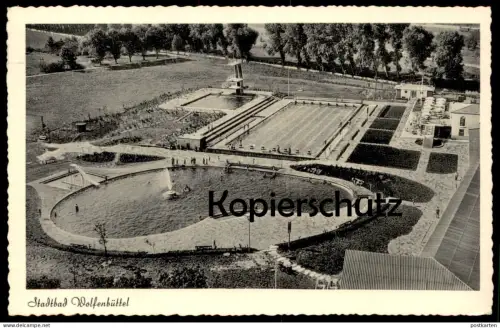 ÄLTERE POSTKARTE WOLFENBÜTTEL STADTBAD FREIBAD SCHWIMMBAD GASTSTÄTTE R. ERDELEN bath Ansichtskarte AK cpa postcard