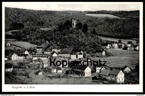 ÄLTERE POSTKARTE BURGLAHR AN DER WIED HOTEL BURGHOF BES. FERD. KRAUS WESTERWALD ALTENKIRCHEN FLAMMERSFELD Ansichtskarte