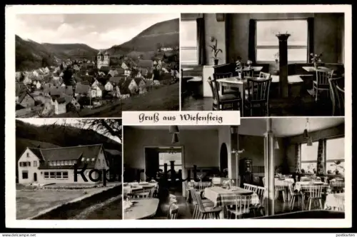 ÄLTERE POSTKARTE GRUSS AUS WIESENSTEIG GASTHOF PENSION KAFFEE ZUM FILSURSPRUNG BES. K. BOHNAKER BAB AUSFAHRT MÜHLHAUSEN