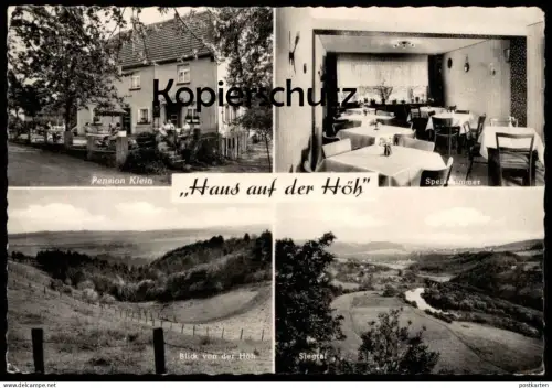 ÄLTERE POSTKARTE DÜNEBUSCH BITZEN HAUS AUF DER HÖH SIEGTAL PENSION KLEIN SPEISEZIMMER HAMM (SIEG) Ansichtskarte postcard