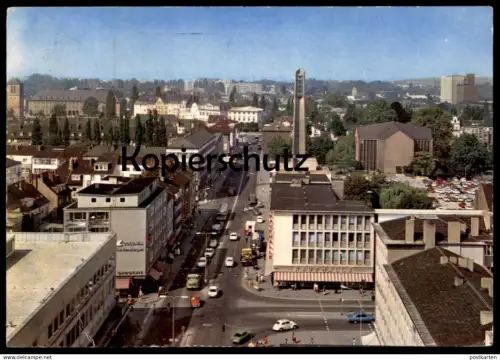 ÄLTERE POSTKARTE DÜREN RHEINLAND REKLAME COLONIA VERSICHERUNGEN KAUFHALLE DROGERIE VW KÄFER LKW Ansichtskarte postcard
