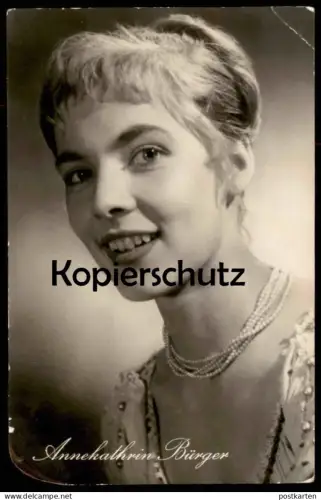 ALTE KARTE ANNEKARTHRIN BÜRGER FILM-SCHAUSPIELERIN STARFOTO VEB PROGRESS BERLIN DUTT DDR actress postcard hat cpa AK