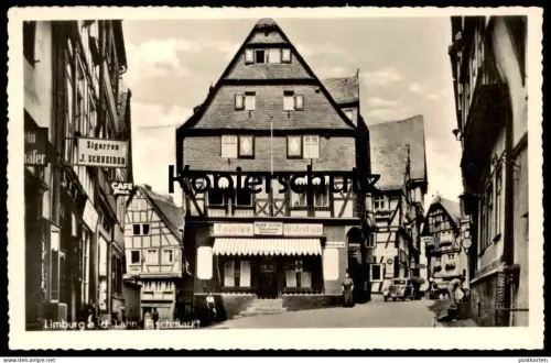 ALTE POSTKARTE LIMBURG AN DER LAHN FISCHMARKT ZIGARREN J. SCHNEIDER TAPETEN JOSEF SEIBEL POLSTERER AK cpa postcard