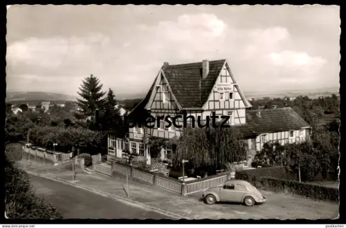 ÄLTERE POSTKARTE ITTENBACH KÖNIGSWINTER HOTEL VILLA KÄTHE VW KÄFER SIEBENGEBIRGE BES. PETER EUDENBACH AK cpa postcard