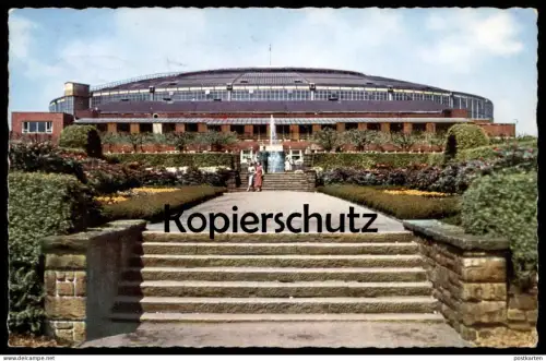 ÄLTERE POSTKARTE DORTMUND WESTFALENHALLE UND ROSENTERRASSE HALLE Veranstaltungshalle AK cpa postcard Ansichtskarte