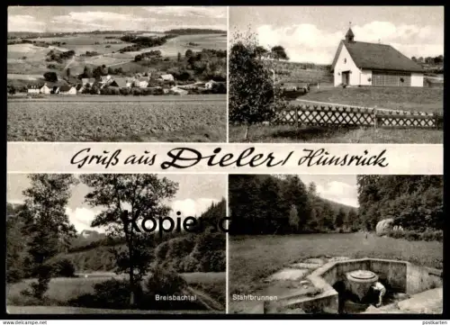 ÄLTERE POSTKARTE GRUSS AUS DIELER HUNSRÜCK GASTHAUS BUSCH BREISBACHTAL STAHLBRUNNEN NEY HUNSRÜCK-MITTELRHEIN AK cpa