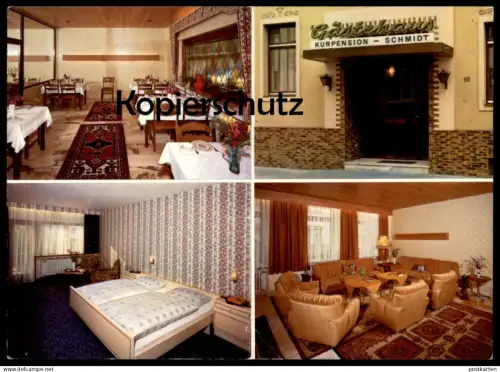 ÄLTERE WERBE-POSTKARTE BAD NEUENAHR GÄSTEHAUS KURPENSION SCHMIDT HANS-FRICK-STRASSE 10 Ansichtskarte cpa postcard