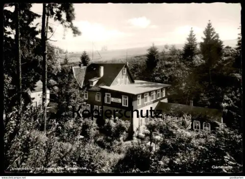 ÄLTERE POSTKARTE UNTERMÜHLE IM EINGANG DES SPIEGELTALES GARTENSEITE HARZ CLAUSTHAL-ZELLERFELD Ansichtskarte cpa postcard