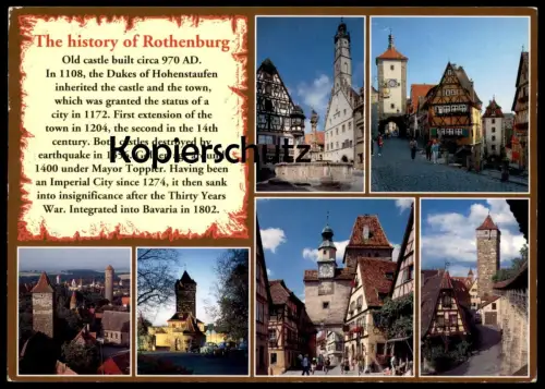 ÄLTERE POSTKARTE ROTHENBURG HISTORY Chronik Chronikkarte chronique chronicle Citroen VW Käfer Ansichtskarte postcard cpa