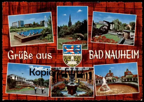 ÄLTERE POSTKARTE GRÜSSE AUS BAD NAUHEIM ZIERHÖFE BADEHAUS Waterspout Fountain Fontaine Mühle Mill Molen cpa postcard AK